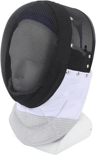 Miniatura 2 de Equipo protector de esgrima, forro impermeable, máscara de entrenamiento de esgrima, duradera, ligera, acabado antirreflejo, negro con babero grueso
