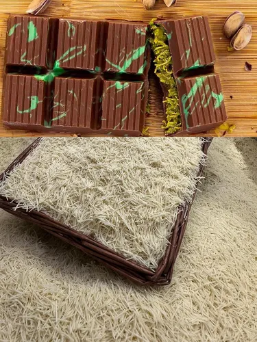 Miniatura 4 de Kataifi Masa de fillo rallada prepicada 5 onzas (4.94 oz.) para barra de chocolate Dubai Pistachio, Kadayif triturado para barra de chocolate Knafeh