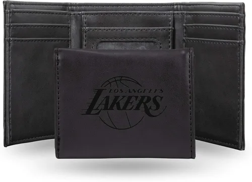 Miniatura 38 de NBA Rico Industries - Billetera triple grabada con láser y tres pliegues, accesorio para hombre Negro
