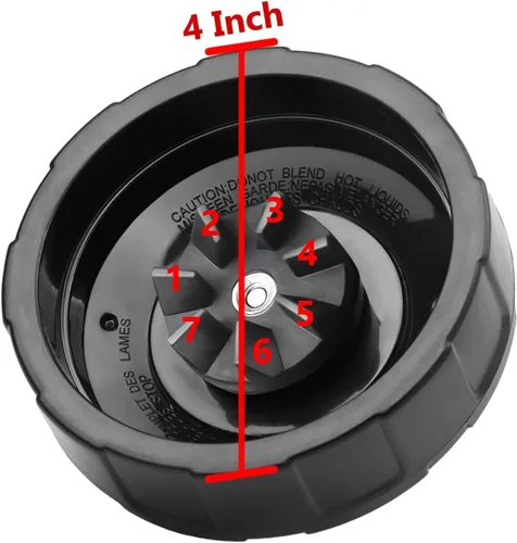 Miniatura 2 de Paquete de 2 piezas de repuesto para licuadora Ninja – Cuchilla de licuadora Ninja de grado premium de 7 aletas para vasos de licuadora Ninja