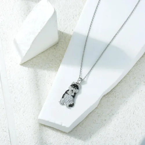 Miniatura 106 de Collares con colgante de perro de plata de ley S925 – 24 razas corgi/husky/labrador/pastor para mujer