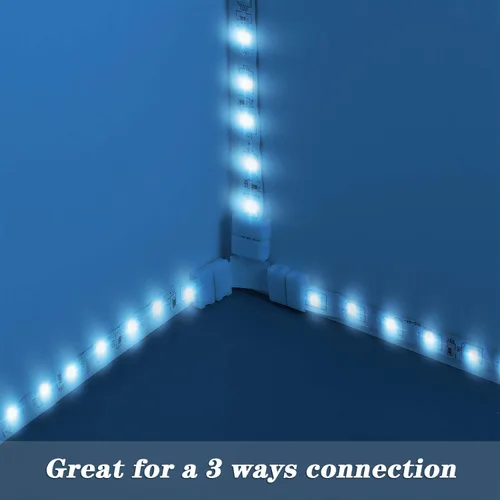 Miniatura 6 de Mudder Paquete de 30 conectores de luz LED RGB de 4 pines, extensión de adaptador sin soldadura de 0.394 pulgadas (0.394 in) compatible con tira LED