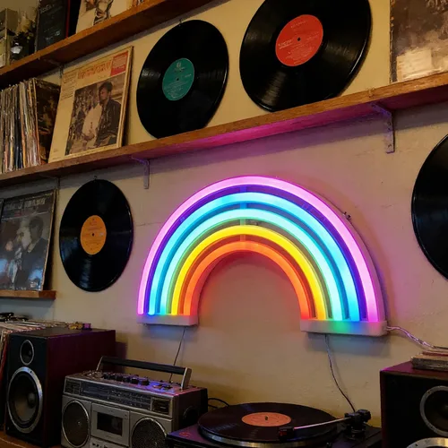 Miniatura 2 de Nordstylee Letreros de luz neón de arcoíris, luces LED de noche de arco iris para decoración de regalo de niños, pared, fiesta de cumpleaños