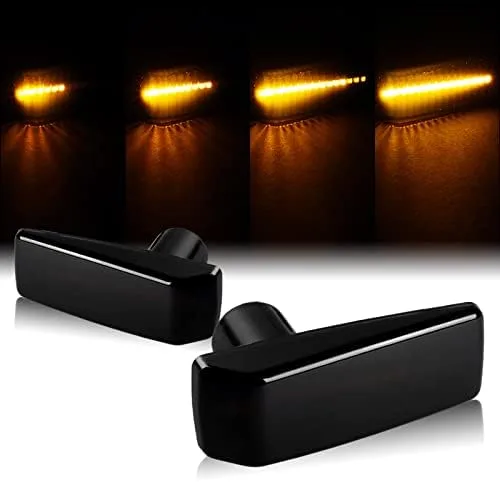 Miniatura 6 de HYPERSPEED Luces LED ámbar de señalización frontal y direccional, conjunto de 2 piezas compatibles con Mercedes-Benz W124 W202 W140, piezas