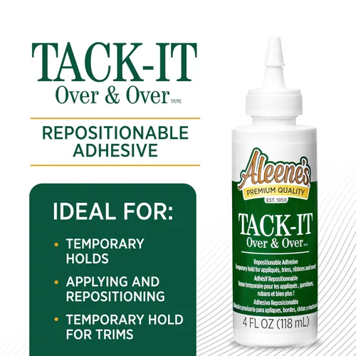 Miniatura 2 de Aleene's Tack-It Over & Over - Pegamento líquido reposicionable y extraíble, 4 fl oz, Transparente