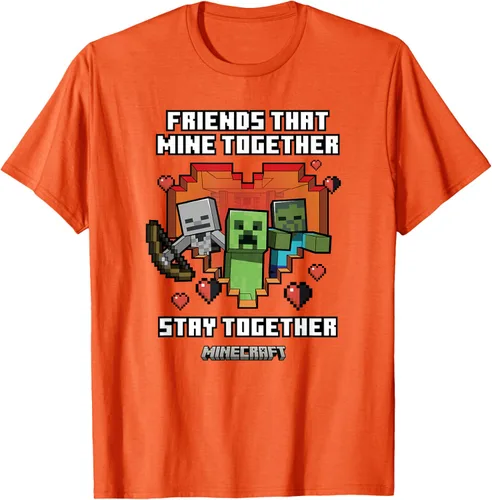Miniatura 22 de Minecraft Camiseta de San Valentín Friends That Mine Together Mobs, Negro
