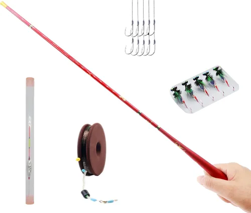 Tenkara Rod - Kit de caña de pescar con mosca, caña de pescar para niños, cañas plegables para moscas de arroyo pequeño, para todas las aguas, tubo