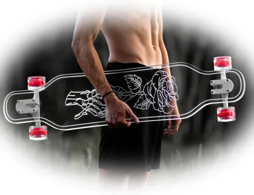 Miniatura 11 de GHOST BOARDS Clear Longboard Skateboard - Transparent Acrylic Long Boards with Light-Up LED Wheels for Smooth Rides - Ride The Streets in Style with