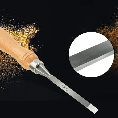 Miniatura 3 de VEVOR Juego de cinceles de madera, 12 piezas, cincel de mano tallado de 3-3/4 pulgadas de longitud de hoja con mango de eucalipto rojo, caja