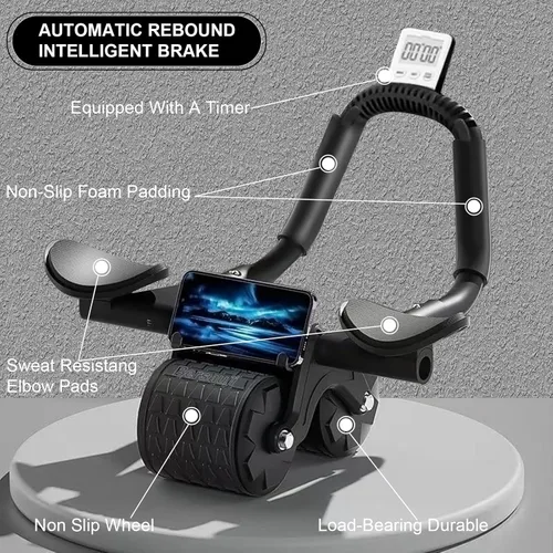 Miniatura 4 de 2026 Upgraded Ab Roller Wheel with Knee Mat &Timer - Automatic Rebound Abdominal Wheel with Elbow Support, Abs Workout Equipment for Core Strength