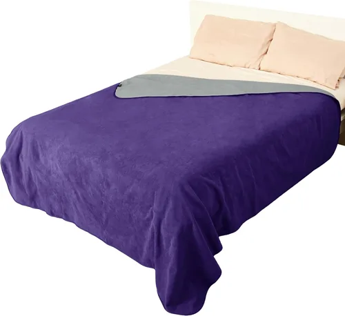 Miniatura 11 de Catalonia Manta impermeable para cama, funda reversible de forro polar, protector de muebles lavable a prueba de líquidos Azul marino+gris pardo