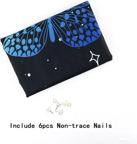 Miniatura 9 de HVEST Tapiz de mariposa para decoración de habitación, mariposas azules de fantasía en cielo estrellado, tapiz para colgar en la pared, tapiz negro