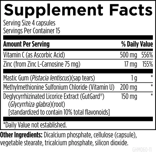 Miniatura 4 de Designs for Health GastroMend HP - Goma de mástique, zinc, L-carnosina, regaliz desglicirrizado, suplementos para la salud intestinal - puede apoyar