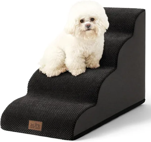 Miniatura 40 de COZY KISS Escaleras para perros pequeños de 11.8 pulgadas de alto, escalón curvado para cachorros, gatos mayores, rampa mediana para mascotas
