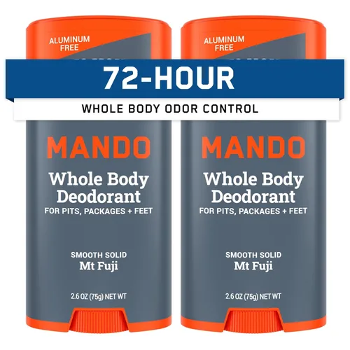 Miniatura 13 de Mando Desodorante para Todo el Cuerpo para Hombres - Barra Sólida Suave - Control de Olor por 72 Horas - Sin Aluminio, Sin Bicarbonato de Sodio
