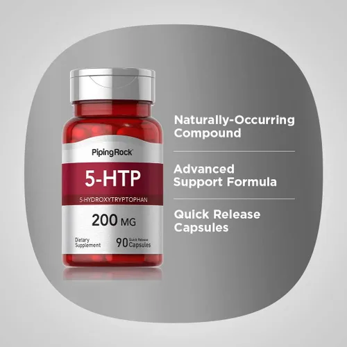 Miniatura 4 de Piping Rock Suplemento 5-HTP 200 mg 90 Cápsulas 5-Hidroxitriptófano de extracto de Griffonia Simplicifolia Sin OMG, sin gluten