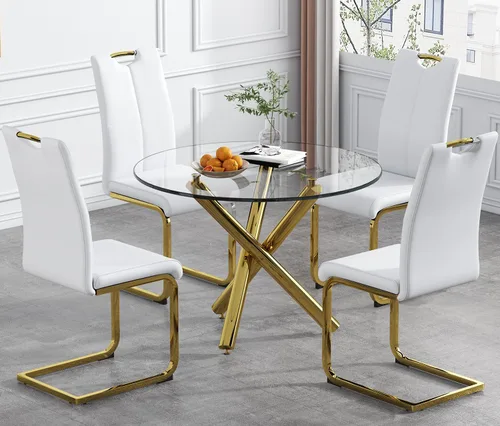 Miniatura 2 de Juego de 2 sillas de comedor, modernas sillas de comedor de piel sintética, sillas tapizadas para cocina, comedor, respaldo alto ergonómico