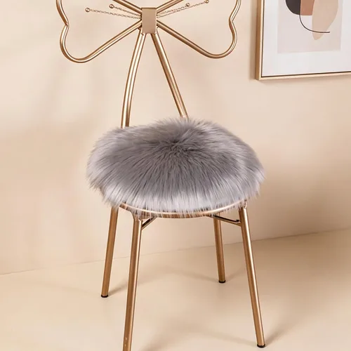 Miniatura 7 de OKAYDA Funda cuadrada de piel de oveja sintética de 18 x 18 pulgadas, cojín de cojín de piel súper esponjosa para silla de tocador, asiento
