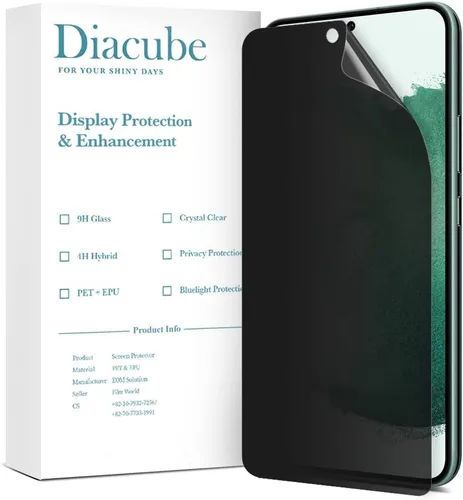 Miniatura 10 de Paquete de 2 protectores de pantalla de privacidad para Galaxy S22 Ultra, protector de pantalla híbrido EPU PET antiespía, compatible con huellas