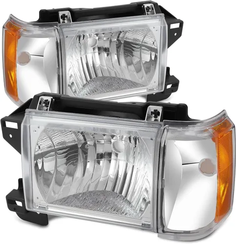 Miniatura 11 de Auto Dynasty Conjunto de faros delanteros compatible con Ford Bronco F-150 F-250 F-350 1987-1991, reemplazo de faros halógenos del lado