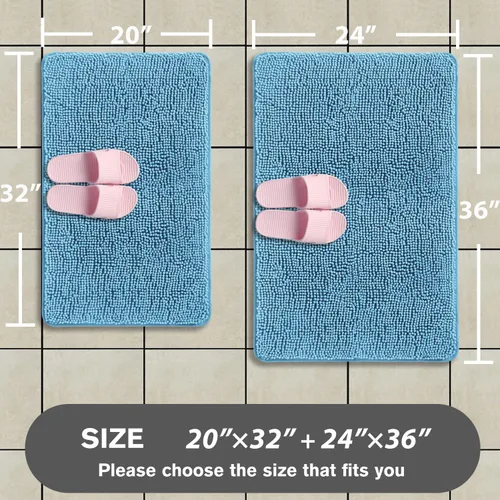 Miniatura 438 de Alfombra de baño pequeña de 12 x 18 pulgadas, lavable y absorbente, antideslizante, alfombra de baño de felpilla gruesa y suave para baño, ducha