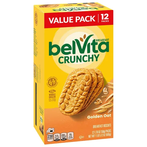 Miniatura 14 de belVita Barras de Desayuno, Avena Dorada, Paquete de Valor, 12 Paquetes (4 Galletas por Paquete)