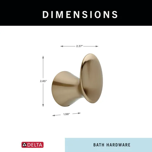 Miniatura 5 de DELTA FAUCET 73835-CZ Lahara - Gancho para toalla individual montado en la pared, color bronce champán