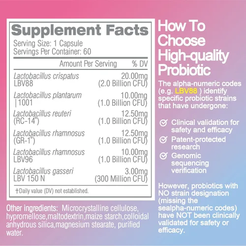 Miniatura 5 de Life-Space V-Care + 3X Immune Boost, probiótico de microflora para mujer + probiótico de espectro amplio de triple fuerza, apoya la microflora