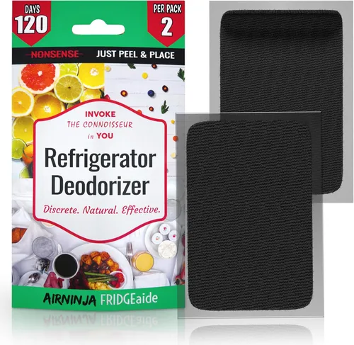 AIRNINJA Desodorizador para nevera, desodorante natural para refrigerador, eliminador de olores, supera las bolsas purificadoras de aire de