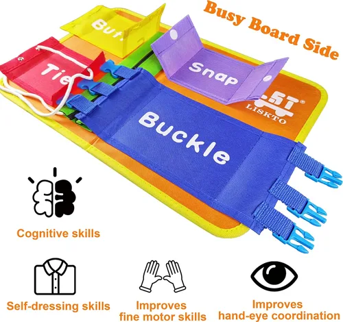 Miniatura 2 de Busy Board Dress Learning Toy & Busy Board Dress Learning Toy con tapete mágico para garabatear