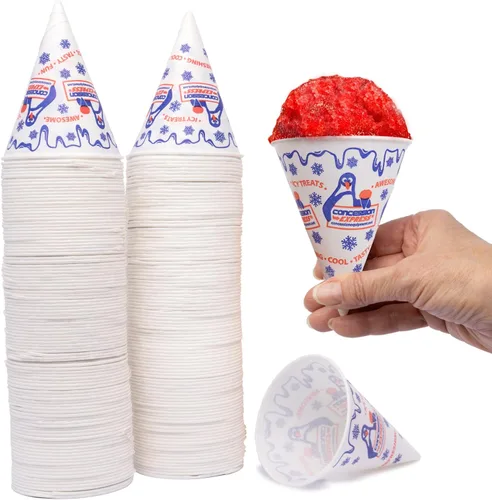 Miniatura 4 de 200 Nieve Cono tazas 6 oz y 200 cuchara de popote