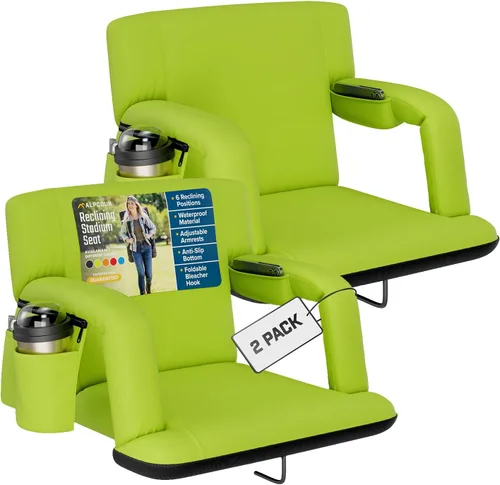 Miniatura 12 de Alpcour Asiento plegable para estadio – Silla de apoyo para adultos amplios reclinables de lujo para adultos para blanqueadores – Mejor extra grueso