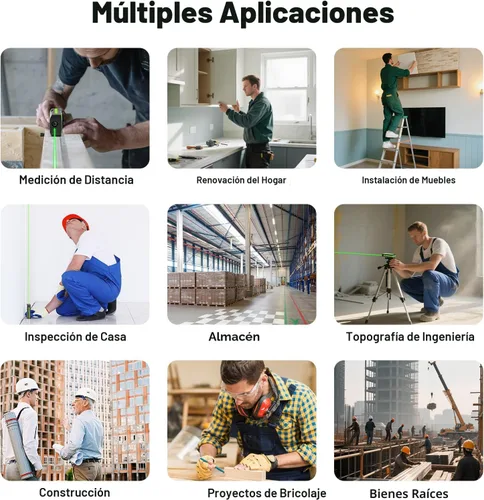 Miniatura 5 de Herramienta de medición láser con aplicación Bluetooth, 200 pies, ± 1/16 pulgadas de alta precisión, medidor de distancia láser de haz verde