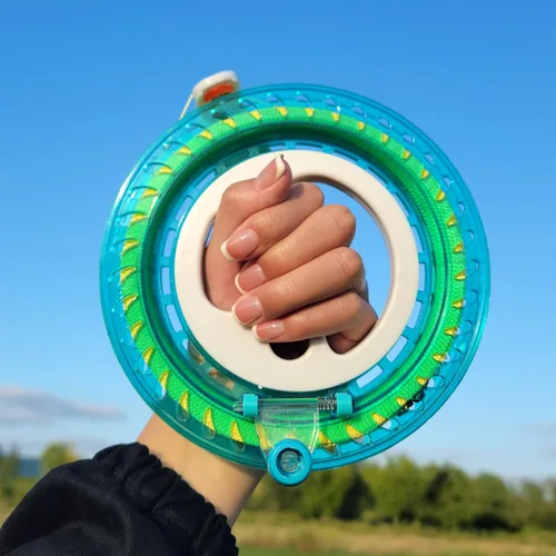 Miniatura 5 de Simxkai Carrete de cuerda de cometa, carrete de cuerda, enrollador de línea, viene con bloqueo (azul, 7.2 pulgadas con 650 pies)