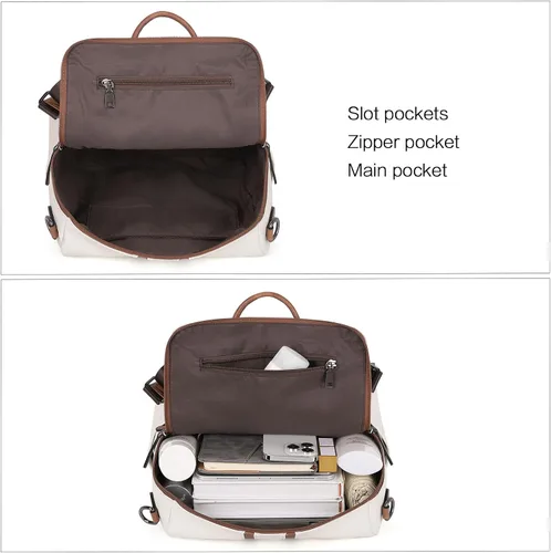 Miniatura 20 de CLUCI - Mochila de cuero para mujer, convertible, grande, para viajar, de diseñadora, moda, casual, bolso de hombro universitario
