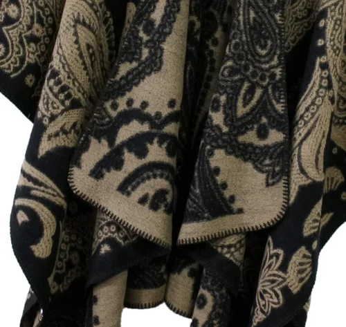 Miniatura 184 de Urban CoCo Poncho de colores para mujer, chal con frente abierto, color en bloques