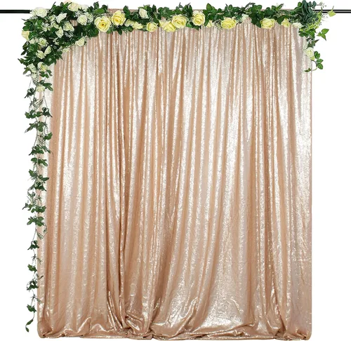 Miniatura 43 de ShinyBeauty PHOTOBOOTH - Fondo de tela de lentejuelas, telón de fondo de boda, telón de fondo óxido, cortinas de lentejuelas, cortinas de Negro