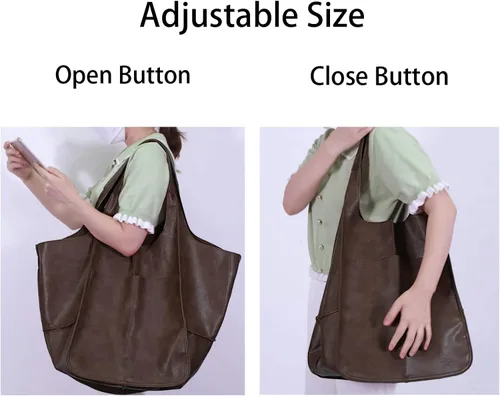 Miniatura 2 de KlaOyer Bolso de mano de cuero de gran capacidad para trabajo, de cuero sintético, bolso de mano y bolso de mano grande y suave bolsa de compras