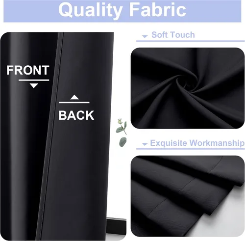 Miniatura 3 de Simplebrand Ava Aqua - Cortinas cortas opacas de 24 pulgadas, juego de 2 paneles, con bolsillo para cortinero, cortinas de privacidad para ventanas