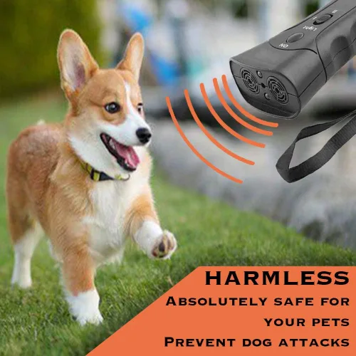 Miniatura 6 de Dispositivo de control ultrasónico antiladridos para mascotas, entrenamiento de control de ladridos de perro, múltiples funciones, comandos