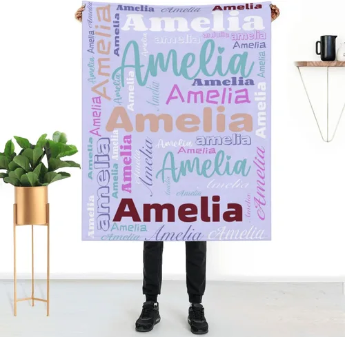 Miniatura 22 de Mantas personalizadas con nombre para niños, mantas de bebé personalizadas para niñas y niños con nombre, mantas de bebé personalizadas con nombre