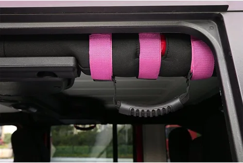 Miniatura 7 de JeCar Asas de agarre de barra antivuelco resistentes compatibles con Jeep Wrangler 1955-2023 CJ YJ TJ JK JL y Gladiator JT Truck, rosa