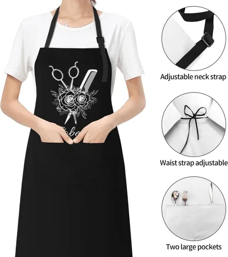 Miniatura 6 de Delantal unisex con babero ajustable personalizado para hombres y mujeres, delantales de cocina personalizados para fotos, 33 x 28 pulgadas