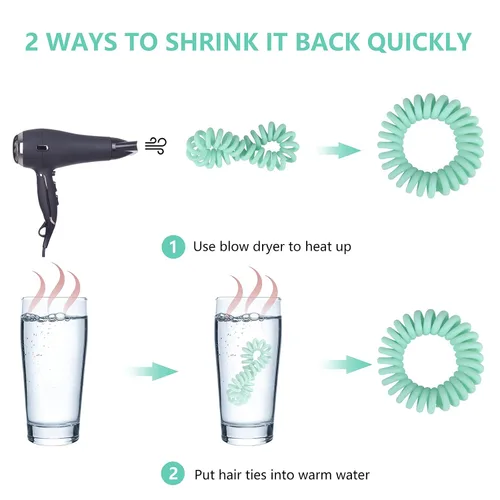 Miniatura 7 de TIZZYT Lazos para el cabello en espiral básicos, sin arrugas, 18 unidades, color macarrón