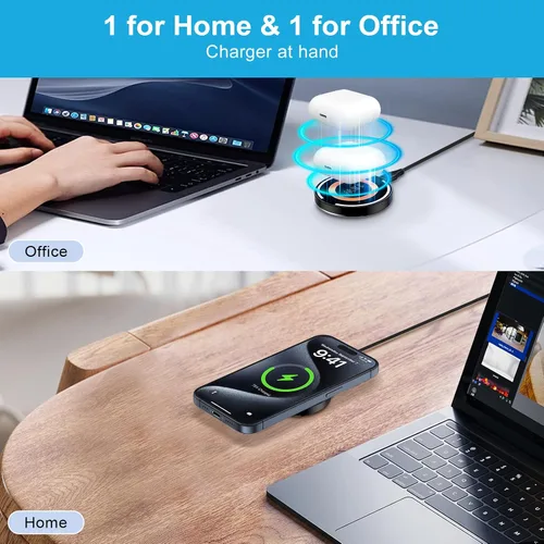 Miniatura 6 de Cargador inalámbrico S24 Ultra Wireless Pad de carga rápida para Galaxy S24+/S24/S23+/S22/S21/S20/Z Flip 5, Google Pixel 8Pro/8a/7/6, paquete de 2