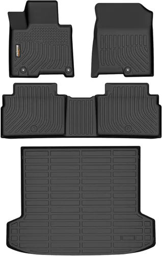 Miniatura 78 de Alfombrillas para todo tipo de clima y forro de carga para Volkswagen Atlas 2018-2025 (asiento de cubo de 6 pasajeros), juego completo de 3 filas