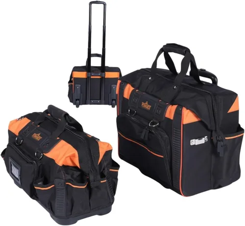 Bolsa de herramientas rodante y lona de 18 pulgadas - Paquete de 2 - Bolsa de herramientas portátil con ruedas - Tela resistente al agua - Bolsa de
