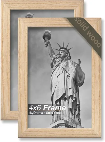 Miniatura 33 de Juego de 8 portarretratos 100% madera maciza de 5 x 7 pulgadas, marco negro para fotos de 4 x 6 pulgadas con paspartú o de 5 x 7 pulgadas sin