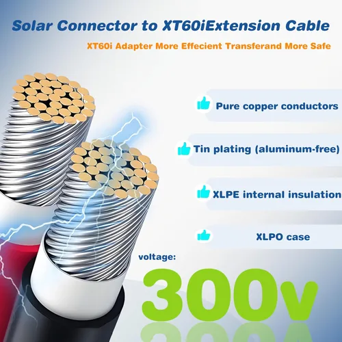 Miniatura 5 de Cable de extensión de carga solar a XT60i de 3 pies/6 pies/12 pies/25 pies/50 pies, conectores solares a adaptador XT60i para centrales eléctricas