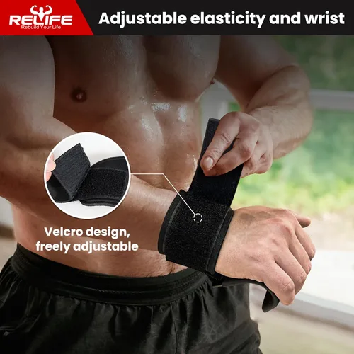 Miniatura 8 de RELIFE REBUILD YOUR LIFE Ganchos de levantamiento para hombres y mujeres (par), correas para dominadas, agarres de muñeca Gym Reapers